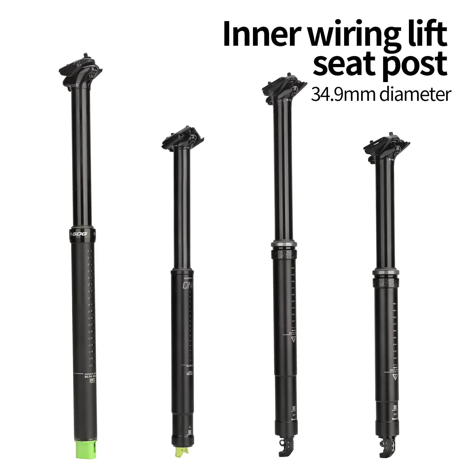 MTB Dropper Sattelstütze Aluminiumlegierung 34,4MM Interne Zugsteuerung Sattelrohr 125/150/170/200mm Federweg Meroca Zugsteuerhebel