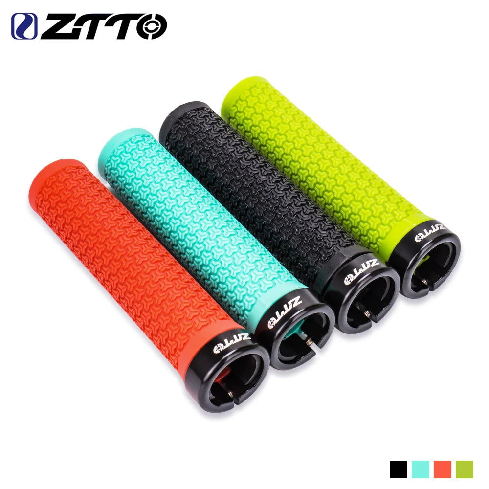 ZTTO 1 paire de poignées AG40 VTT pour vélo à pignon fixe, poignée verrouillable antidérapante, guidon antichoc en caoutchouc, pièces de poignées de vélo