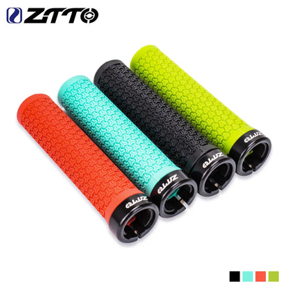 ZTTO 1 paire de poignées AG40 VTT pour vélo à pignon fixe, poignée verrouillable antidérapante, guidon antichoc en caoutchouc, pièces de poignées de vélo