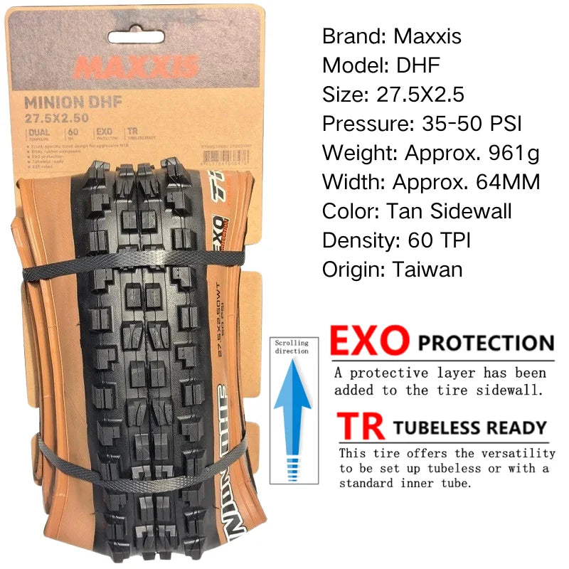 Maxxis Minion DHF (M301Ru) 26x2.3 27.5x2.3/2.5/2.8 29x2.3/2.5 Faltbare Mountainbike-Downhill-Reifen sind verschleißfester