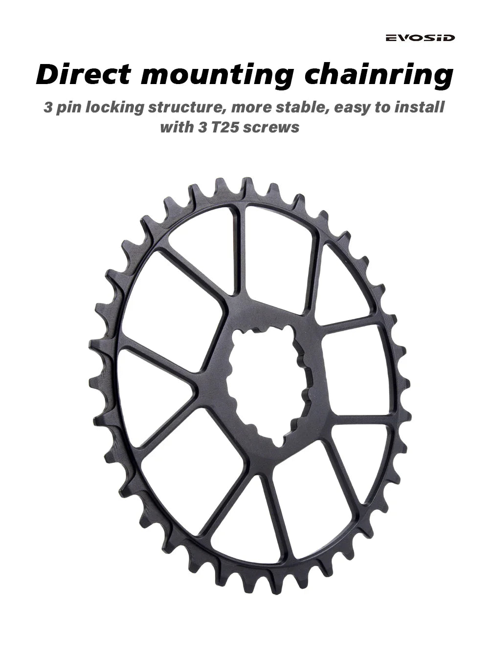 EVOSID Ultralight MTB-Fahrradkurbel 165mm DUB-Achse 29mm Mountainbike-Kurbelgarnitur 170mm 3-Nagel Direktmontage für Enduro AM