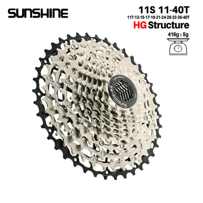 SUNSHINE Ultralight Bicycle Cassette Freewheel Carbon Steel Material 9/10/11/12/13 Speed HG Structure Sprocket for Mountain Bike