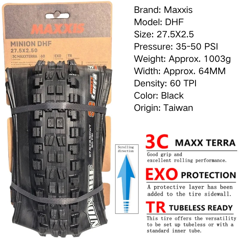 Maxxis Minion DHF (M301Ru) 26x2.3 27.5x2.3/2.5/2.8 29x2.3/2.5 Faltbare Mountainbike-Downhill-Reifen sind verschleißfester