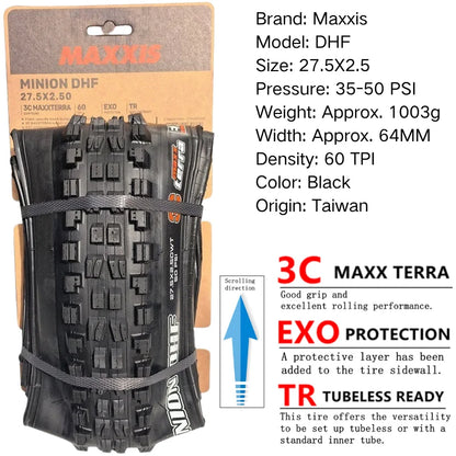 Maxxis Minion DHF (M301Ru) 26x2.3 27.5x2.3/2.5/2.8 29x2.3/2.5  Folding Downhill Tires For Mountain Bikes Are More Wear-resistant