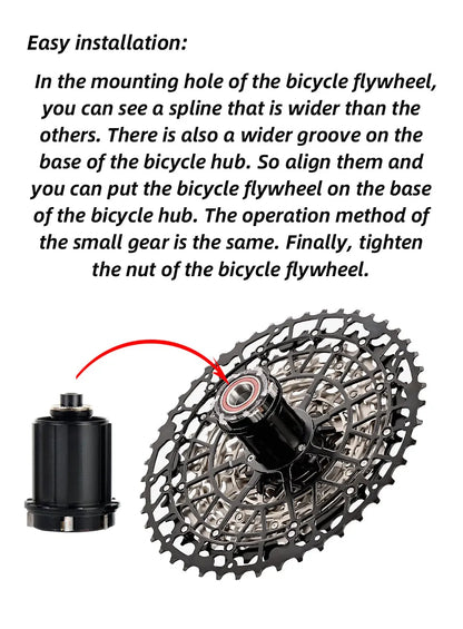 SUNSHINE Ultralight Bicycle Cassette Freewheel Carbon Steel Material 9/10/11/12/13 Speed HG Structure Sprocket for Mountain Bike