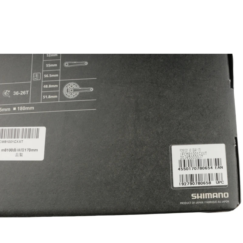 SHIMANO DEORE XT M8100 Kurbelarm 170 mm 12s Kurbelarm Boxed Mountainbike 1x12s MTB Fahrradzubehör Original