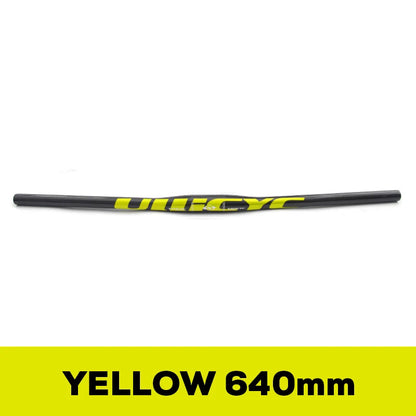 Guidon VTT ULLICYC 3K Carbone Intégral Plat/Rise Guidon Vélo Carbone Pièces VTT Jaune Fluo 31.8*580-740mm