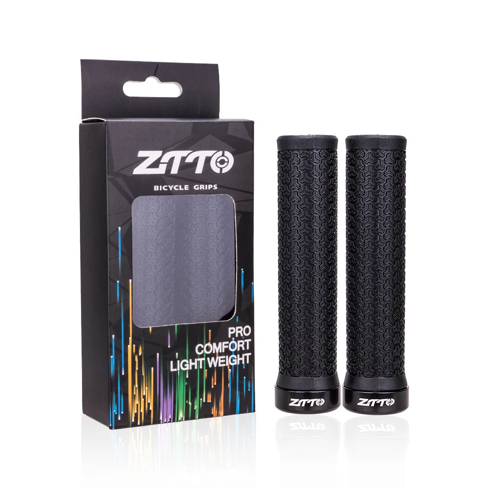 ZTTO 1 paire de poignées AG40 VTT pour vélo à pignon fixe, poignée verrouillable antidérapante, guidon antichoc en caoutchouc, pièces de poignées de vélo