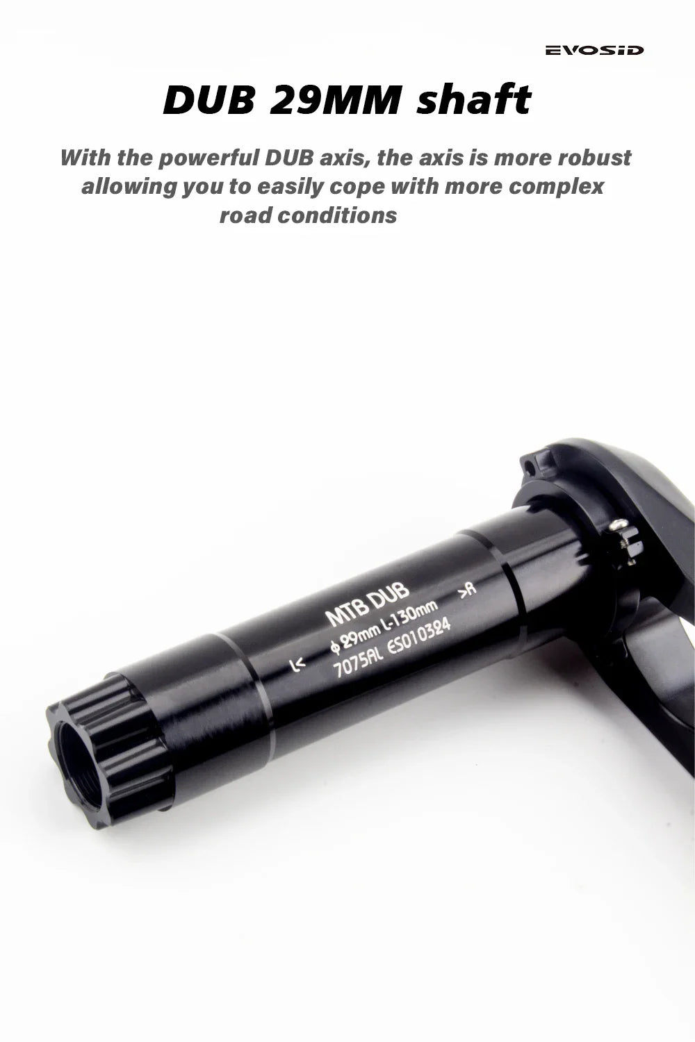 EVOSID Ultralight MTB-Fahrradkurbel 165mm DUB-Achse 29mm Mountainbike-Kurbelgarnitur 170mm 3-Nagel Direktmontage für Enduro AM