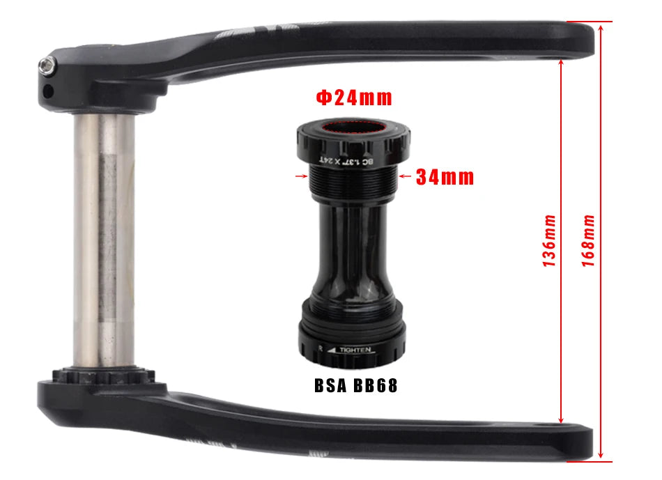 GOLDIX Fahrradkurbelgarnitur 170/175mm Kurbellänge 0mm Offset Direktmontage Kettenblatt 30/32/34/36/38T für Mountainbike Kurbelgarnitur