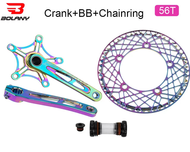 BOLANY Kurbelsatz Faltradkurbel 170 mm 130BCD 5-Loch Aluminiumlegierung Tretlager Keramikgelagert CNC-eloxierte Fahrradteile
