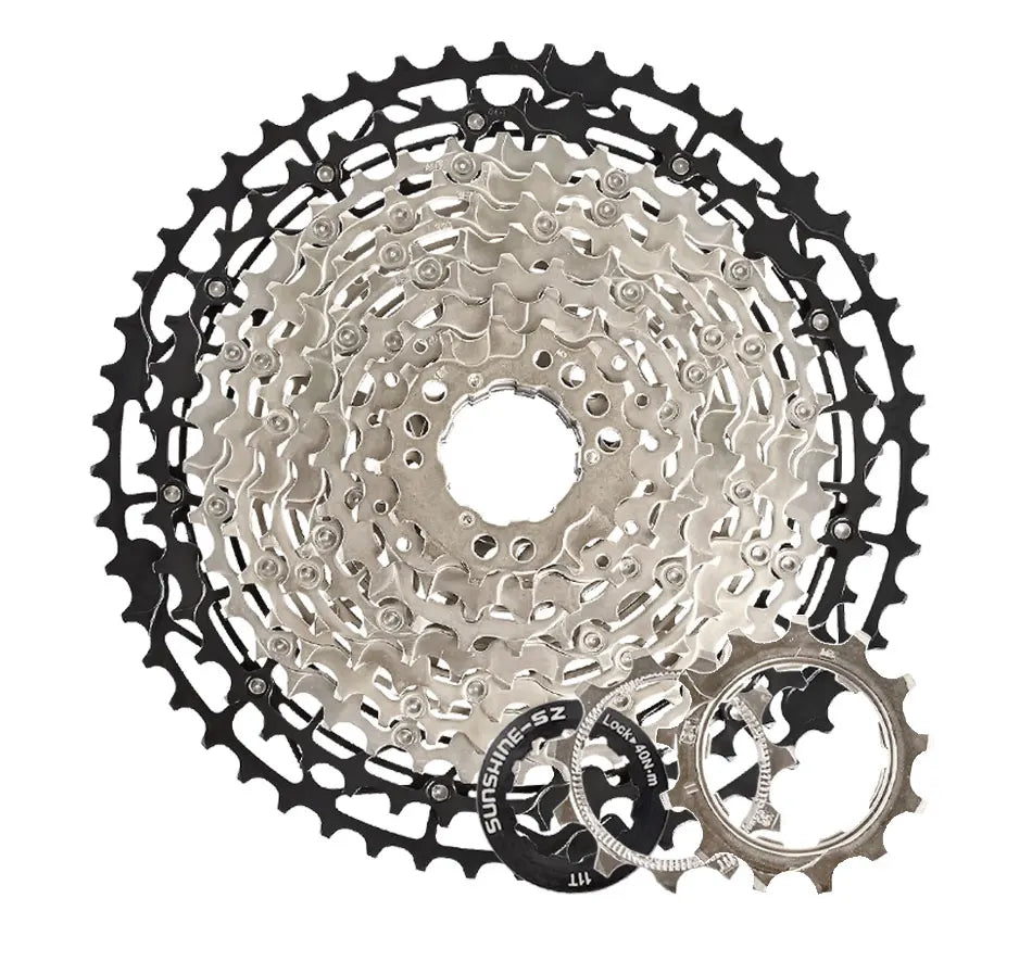 SUNSHINE Ultralight Bicycle Cassette Freewheel Carbon Steel Material 9/10/11/12/13 Speed HG Structure Sprocket for Mountain Bike