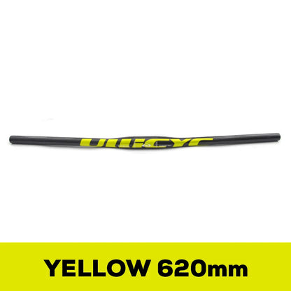Guidon VTT ULLICYC 3K Carbone Intégral Plat/Rise Guidon Vélo Carbone Pièces VTT Jaune Fluo 31.8*580-740mm