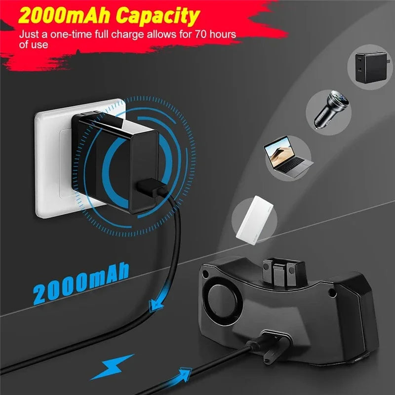 USB wiederaufladbares Fahrradrücklicht mit Alarm, wasserdichtes Anti-Diebstahl-Rücklicht, Fahrradblinker, Bremswarnlicht