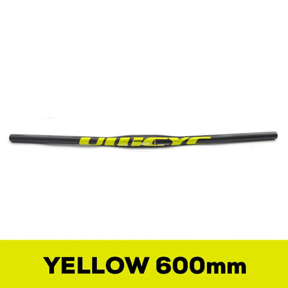 Guidon VTT ULLICYC 3K Carbone Intégral Plat/Rise Guidon Vélo Carbone Pièces VTT Jaune Fluo 31.8*580-740mm