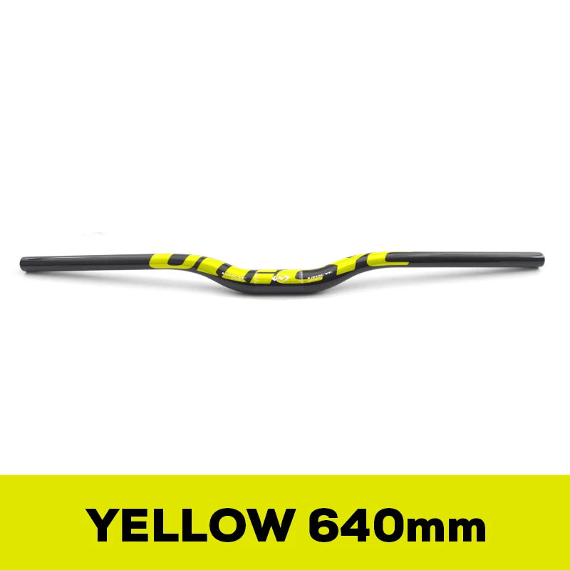 Guidon VTT ULLICYC 3K Carbone Intégral Plat/Rise Guidon Vélo Carbone Pièces VTT Jaune Fluo 31.8*580-740mm