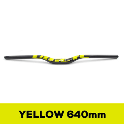 Guidon VTT ULLICYC 3K Carbone Intégral Plat/Rise Guidon Vélo Carbone Pièces VTT Jaune Fluo 31.8*580-740mm