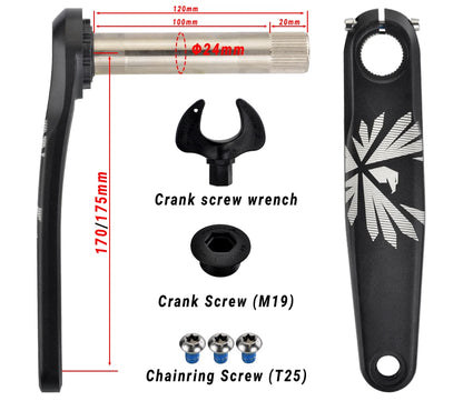 GOLDIX MTB Crankset – 1x | 30/32/34/36/38T | BSA 68/73mm | 170/175mm | GXP incl. Bottom Bracket