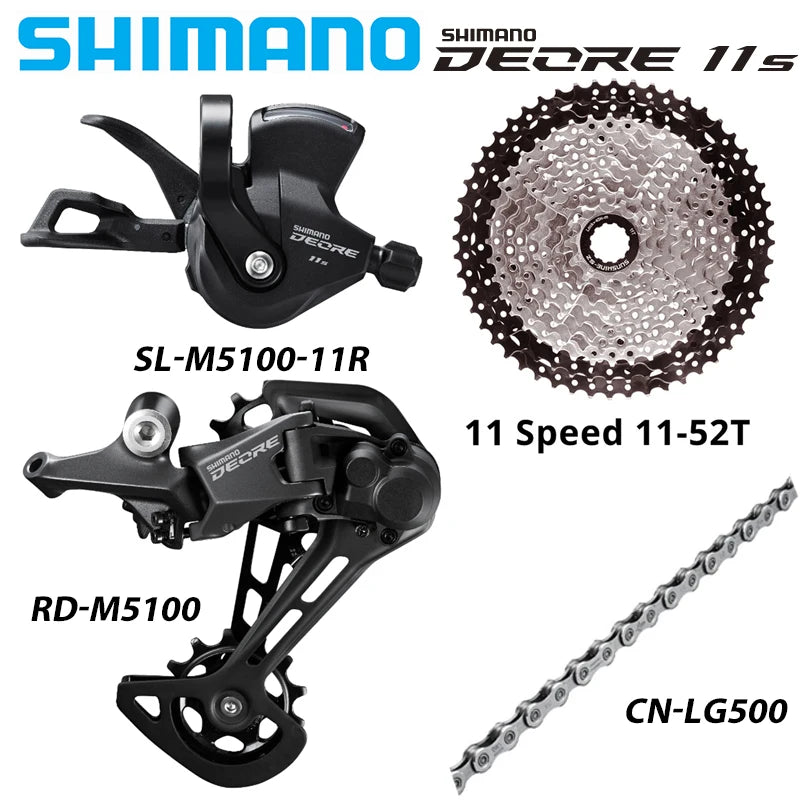 SHIMANO DEORE M5100 1X11Speed Groupset RAPIDFIRE PLUS Shifting Lever Rear Derailleur Sunshine MTB Bike Cassette 46T 50T 52T