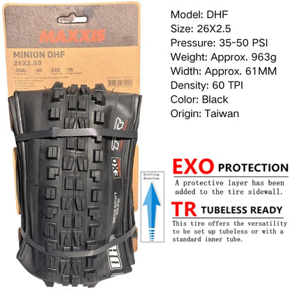 Maxxis Minion DHF (M301Ru) 26x2.3 27.5x2.3/2.5/2.8 29x2.3/2.5  Folding Downhill Tires For Mountain Bikes Are More Wear-resistant