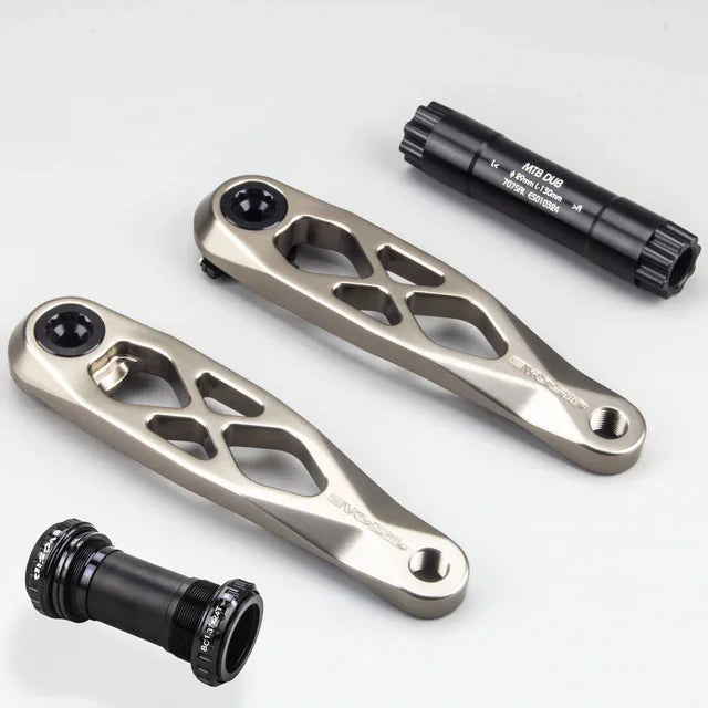 EVOSID Ultralight MTB-Fahrradkurbel 165mm DUB-Achse 29mm Mountainbike-Kurbelgarnitur 170mm 3-Nagel Direktmontage für Enduro AM