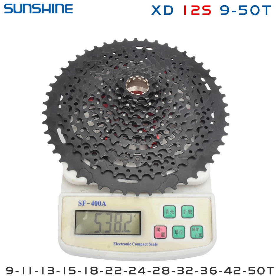 SUNSHINE XD Structure Bicycle Cassette 12 Speed 9T-50T Black Mountain Bike Freewheel 12V for Sram XD Freehub GX EAGLE XX1 X01