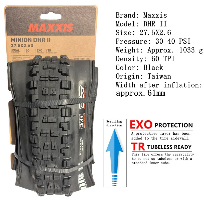 Maxxis Minion DHR 26/27,5/29 Zoll, Downhill-Faltreifen für Mountainbikes,