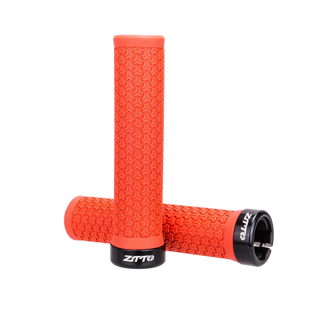 ZTTO 1 paire de poignées AG40 VTT pour vélo à pignon fixe, poignée verrouillable antidérapante, guidon antichoc en caoutchouc, pièces de poignées de vélo