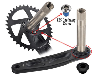 GOLDIX MTB Crankset – 1x | 30/32/34/36/38T | BSA 68/73mm | 170/175mm | GXP incl. Bottom Bracket