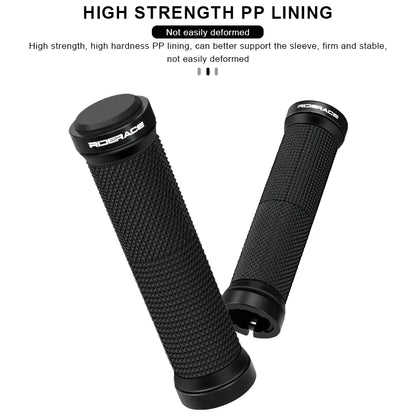 RIDERACE Bicycle Handlebar Grips Lock on MTB Mountain Bike Handle Bar Cover Shockproof Non-Slip Ergonomic Cycling Grips Rubber