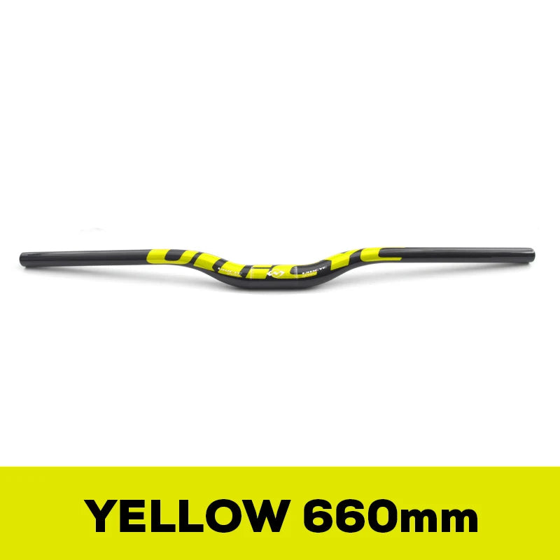 Guidon VTT ULLICYC 3K Carbone Intégral Plat/Rise Guidon Vélo Carbone Pièces VTT Jaune Fluo 31.8*580-740mm