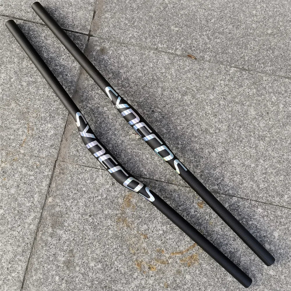 Syncros VTT 3K Cintre plat horizontal en fibre de carbone Cintre de vélo VTT Pièces de vélo 31,8*580-760mm