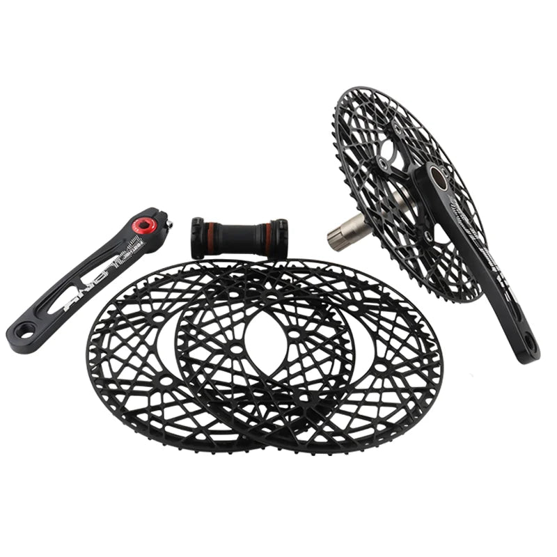 BOLANY Crankset Folding Bicycle Crank 170mm 130BCD 5 Bolts Aluminum Alloy Bottom Bracket Ceramic Bearing CNC Anodized Bike Parts