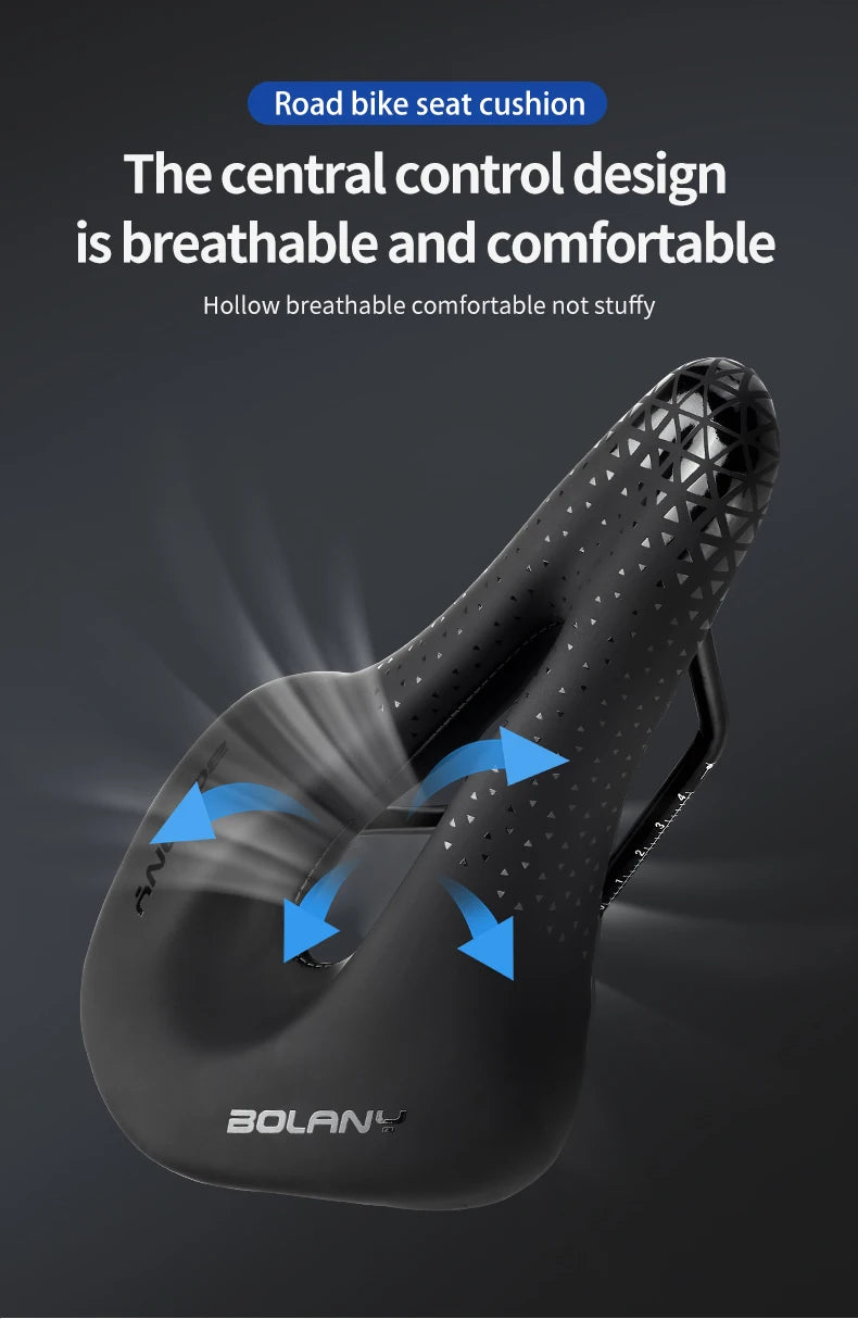 BOLANY Bicycle Saddle PU Leather Ultralight Breathable Comfortable Saddle MTB Bike Seat For Bicycle Accessories