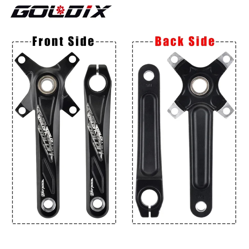 GOLDIX 104BCD MTB Kurbelgarnitur 165mm 170mm 175mm Kurbel Rund/Oval Kettenblatt 32Z/34Z/36Z/38Z Narrow Wide Zähne Ritzel für Mountain