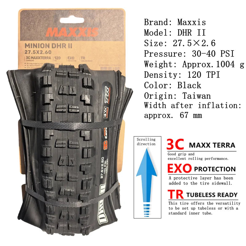 Maxxis Minion DHR 26/27,5/29 Zoll, Downhill-Faltreifen für Mountainbikes,