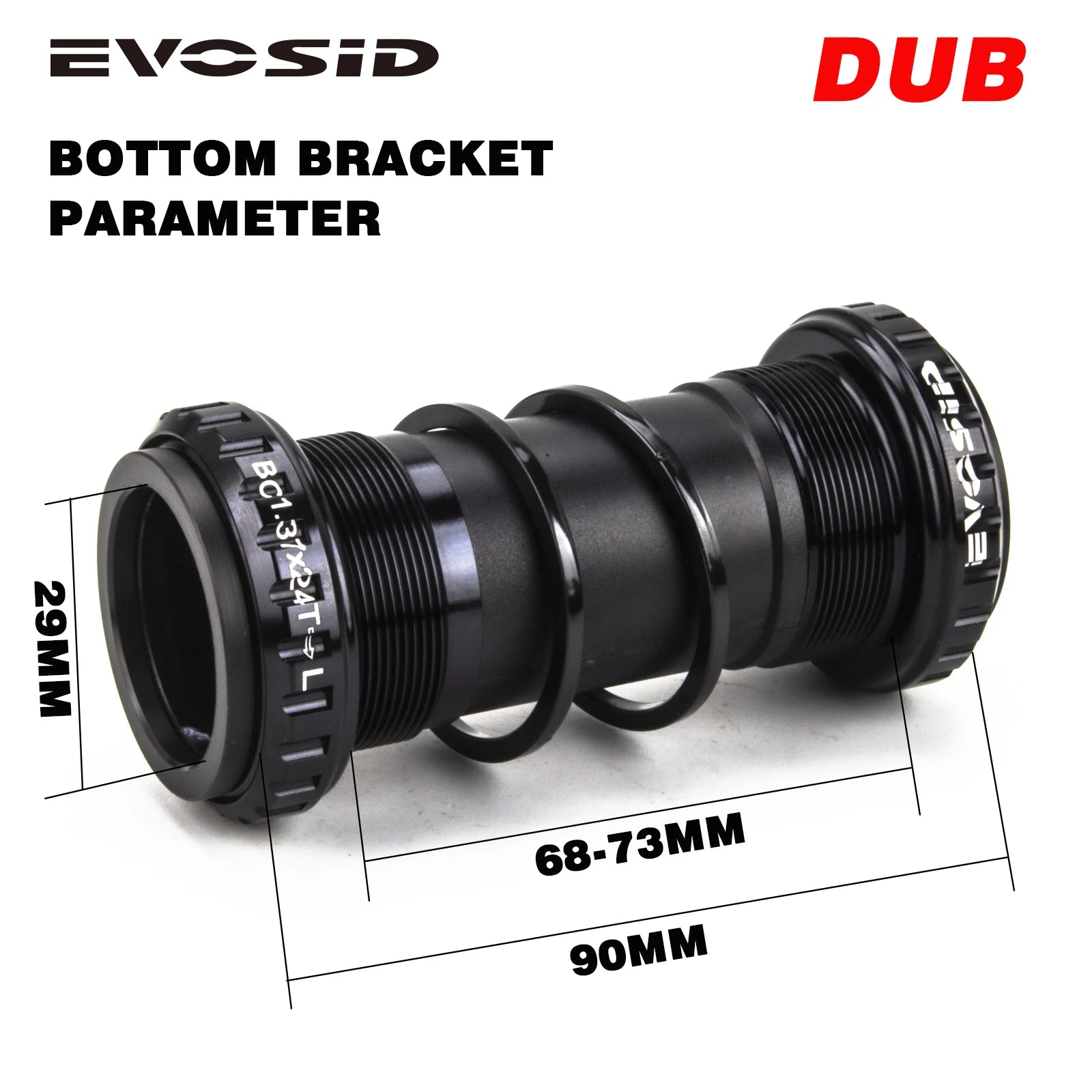 EVOSID Ultralight MTB-Fahrradkurbel 165mm DUB-Achse 29mm Mountainbike-Kurbelgarnitur 170mm 3-Nagel Direktmontage für Enduro AM