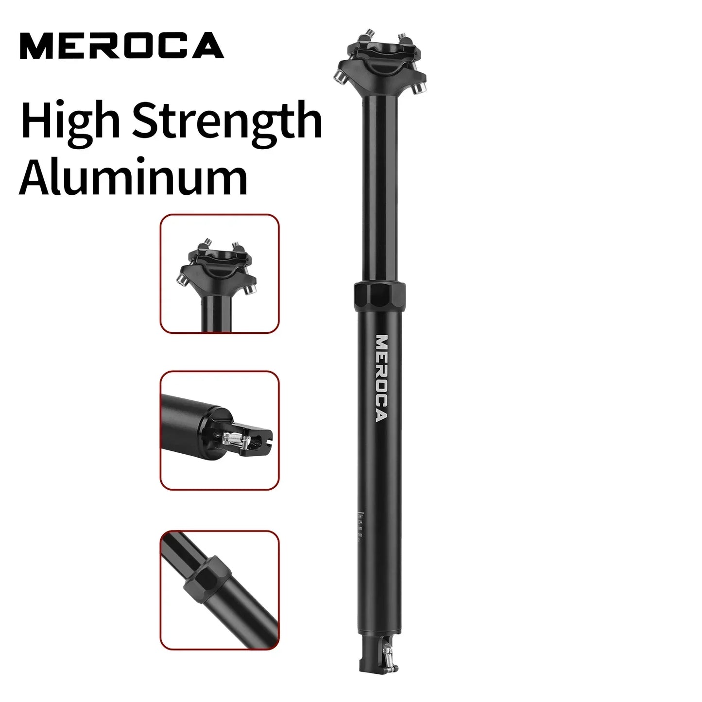 MEROCA Bicycle Dropper Seatpost 27.2/30.9/31.6x425mm Internal Routing Cable Remote Wire Control Lift Seat Tube MTB Seatpost