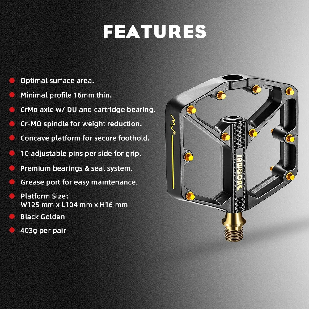 `JAWBONE MTB Flat Pedal | Aluminium 125x104mm CrMo Achse – Trail & Enduro`