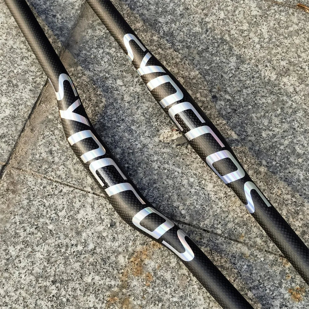 Syncros VTT 3K Cintre plat horizontal en fibre de carbone Cintre de vélo VTT Pièces de vélo 31,8*580-760mm