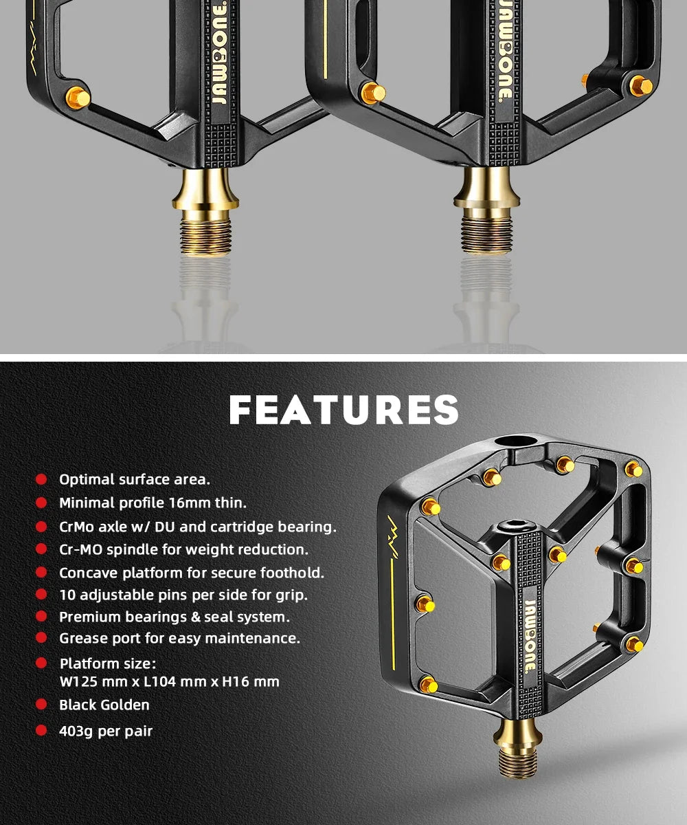 `JAWBONE MTB Flat Pedal | Aluminium 125x104mm CrMo Achse – Trail & Enduro`