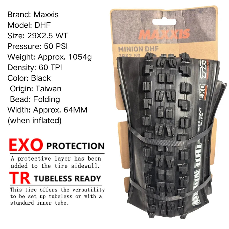 Maxxis Minion DHF (M301Ru) 26x2.3 27.5x2.3/2.5/2.8 29x2.3/2.5 Faltbare Mountainbike-Downhill-Reifen sind verschleißfester