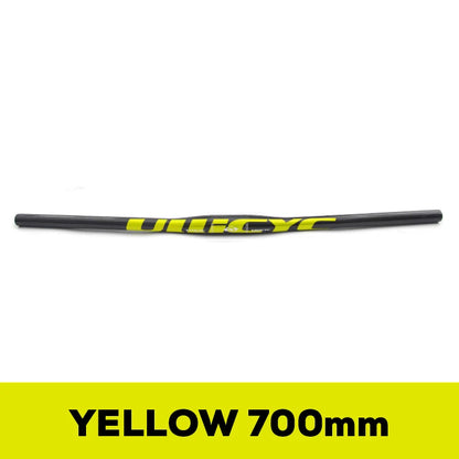 Guidon VTT ULLICYC 3K Carbone Intégral Plat/Rise Guidon Vélo Carbone Pièces VTT Jaune Fluo 31.8*580-740mm