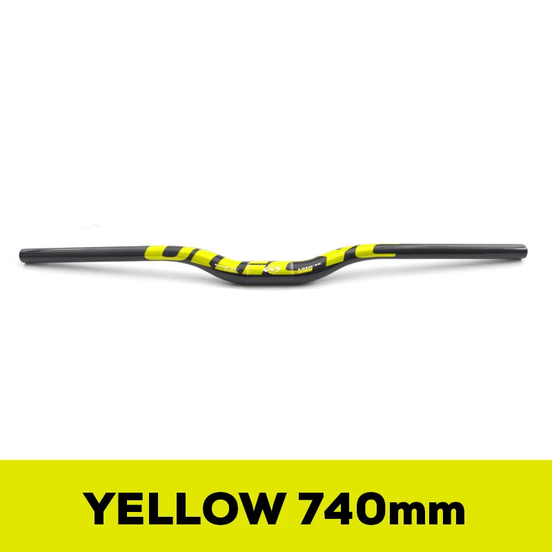 Guidon VTT ULLICYC 3K Carbone Intégral Plat/Rise Guidon Vélo Carbone Pièces VTT Jaune Fluo 31.8*580-740mm