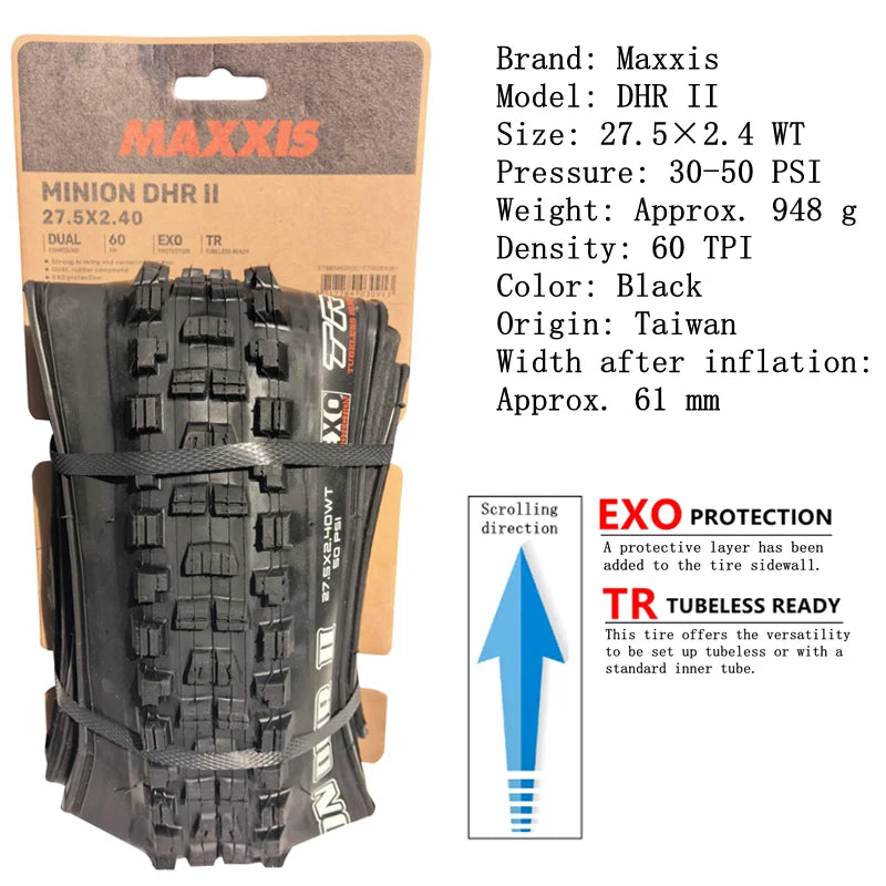 Maxxis Minion DHR 26/27,5/29 Zoll, Downhill-Faltreifen für Mountainbikes,